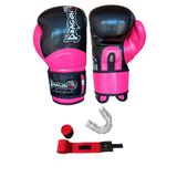 Dragon Do Carbon Boks Eldiveni Kick Muaythai Müsabaka Antreman Boxing Bandaj Dişlik 3'Lü Set Pembe 12 Oz
