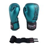 Dragon Do Favela Boks Eldiveni Kick Muay Thai Ve Whiteface Bandajı 2’Li Set 30126 Turkuaz 10 Oz