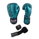 Dragon Do Favela Kick Boks Eldiveni Muay Thai 10 Oz Turkuaz Ve 3 5 Metre Elastik Bandaj