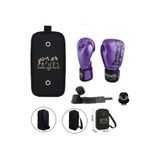 Dragon Do Favela Kick Boks Eldiveni Muay Thai 3'Lü Set Ve Eldiven Taşıma Çantalı Mor 8 Oz