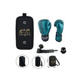 Dragon Do Favela Kick Boks Eldiveni Muay Thai 3'Lü Set Ve Eldiven Taşıma Çantalı Turkuaz 8 Oz