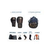 Dragon Do Gifttoom Kıck Boks Eldiveni Çantalı Antrenman Seti Boxing Legacy Ve Ekipmanı Siyah 12 Oz