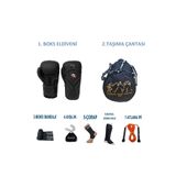 Dragon Do Gifttoom Kıck Boks Sporcu Çantalı Antrenman Seti Boxing Tepito Eldiveni Ve Ekipmanı Siyah 12 Oz