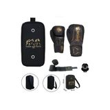 Dragon Do Legacy Kick Boks Eldiveni Muay Thai 3'Lü Set Ve Eldiven Taşıma Çantalı Siyah 14 Oz