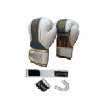 Dragon Do Legacy Kick Boks Eldiveni Muaythai Müsabaka Antreman 3'Li Set Beyaz Altın 10 Oz
