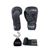 Dragon Do Yakuza Kick Boks Eldiveni Muay Thai 3 5Metre Bandajı Şeffaf Dişlik Siyah 12 Oz,TYB27L98QTFC0AZ739