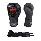 Dragon Do Yakuza Kick Boks Eldiveni Muay Thai Ve Whiteface Bandajı 2’Li Set Siyah 10 Oz,TYBPPAOLH28WHVD581