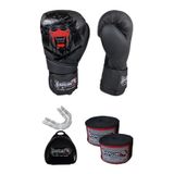 Dragon Do Yakuza Kick Boks Eldiveni Şeffaf Dişlik Ve 3 5 Metre Elastik Bandaj 3'Lü Set Siyah 10 Oz