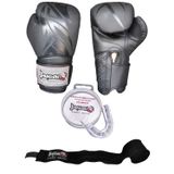 Dragon MAMBA Boks Eldiveni Seti SİYAH Boks Eldiveni Bandaj Siyah Renk ve Dişlik 3’lü Set (Siyah, 12 OZ)