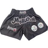 Dragon MT2017 Muay Thai Federasyon Onaylı Nakışlı Maç Şortu - Siyah