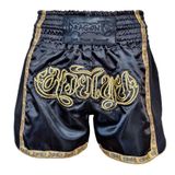 Dragon Thai Nakışlı Kick Boks ve Muay Thai Şortu Siyah MT3090 (Siyah, S)