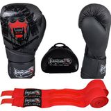 Dragon Yakuza 14 oz Siyah Boks Eldiveni Seti Bandaj ve Dişlik ile Konforlu Antrenman İçin Tasarlandı