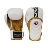 DragonDo 30341-P Tepito Boks Eldiveni Muay Thai Eldiveni Yeni Seri 0424 (BEYAZ-ALTIN, 12 Oz)