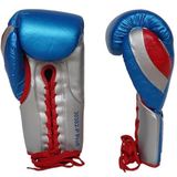 DragonDo 30382-P Profi Bağcıklı Profesyonel Boks Eldiveni Kıck boks Muay Thai Boxing Gloves (14 Oz, MAVİ)