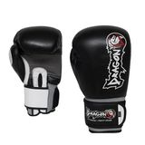 DragonDo 33099-L İFMA Onaylı Deri Muay Thai Boks Eldiveni (SİYAH, 10 Oz)