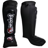 Dragondo 40606-II Neo Elastik Deri Kaval Ayak Koruyucu Kick Boks Kaval Koruyucu - Siyah