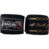 Dragondo 83831 Just Trust Yourself Gold Logolu 3,5 Metre Bandaj Boks Bandajı - Standart - Siyah