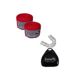 Dragondo 99120 Profesyonel Kutulu Boks Dişliği Ve 3,5 M Kırmızı Boks Bandaj Set