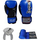 DragonDo Attack 5 Plus Profesyonel Kick Boks Eldiveni Seti Mavi Dişlik ve Bandaj ile Kullanım Amacı - 12 oz