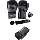 Dragondo Attack 6 Boks Eldiveni Muay Thai Kick Boks Eldiveni Bandaj Dişlik ve Taşıma Çantalı Set - Siyah - 12 oz