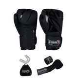 Dragondo Black Mamba Boks Eldiveni Kick Boks Muay Thai 3.5 mt Boks Bandajı ve Boks Dişliği 3'lü Set