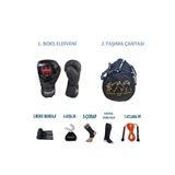 Dragondo Boks Eldiveni, Kick Boks Antrenman Seti, Dragon Yakuza, 8 oz, Siyah, Unisex