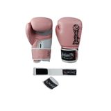 Dragondo Dragon Favela Pembe Boks Eldiveni ve Bandaj Seti, 12 oz, Kadın, Kick Boks Muay Thai Antrenman