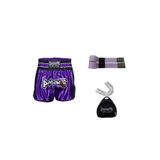 Dragondo Dragon Retro Şort Muaythai Kick Boks 3,5 Mt Bandaj Ve Şeffaf Dişlik Kickboks Muay Thai Seti