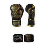Dragondo Gold Fury Boks Eldiveni Muay Thai Eldiveni ve Skull Gold 3,5 Mt Kuru Kafalı Boks Bandajı