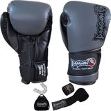 Dragondo Kunuri Kickboks Muaythai Müsabaka Antreman Dragon Boks Eldiveni Bandaj ve Dişlik 3'lü Set - Gri - 10 oz