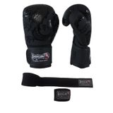 Dragondo La Noche Boks Eldiveni Kick Boks Muay Thai Eldiveni ve 3,5 Mt Elite Elastik Bandaj Seti