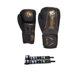 Dragondo Legacy Kick Boks Eldiveni, 10 oz, Siyah, Bandajlı 2'li Set