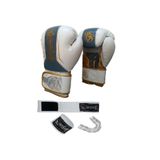 Dragondo Legacy Kick Boks Eldiveni Boks Eldiveni MuayThai Müsabaka Antreman eldiveni 3'li Set Beyaz Altın