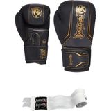 DragonDo Legacy Kick Boks Eldiveni Bokseldiveni Muay Thai Eldiveni Beyaz Bandajlı 2'li Set Dragon - Siyah - 12 oz