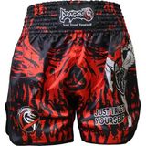Dragondo MT3012 Muaythai Şortu Dijital Baskılı Muay Thai Şortu - XL - Kırmızı