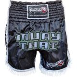 Dragondo Mt3020 Apache Muaythai Şortu Siyah Püsküllü Şort Nakışlı Muay Thai Şortu
