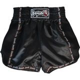 Dragondo MT3091 Muaythai Şortu Siyah Kick Boks Şortu Parlak Saten Kumaş ile Nefes Alabilir - 3XL