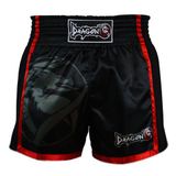 Dragondo Mt3092 Muay Thai Kick Boks Şortu Dijital Baskılı Siyah Şort