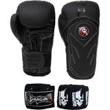 Dragondo Tepito Boks Eldiveni Seti 3,5 Metre Profesyonel Skull Bandaj Seti - Siyah - 10 oz