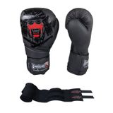 Dragondo Yakuza Boks Eldiveni Muay Thai Kick Boks Eldiveni Ve Whiteface Boks Bandajı 2’li Set