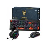 Dragos Bundle Rgb Kablolu Oyuncu Klavye Mouse Ve Kulaklık Seti Optik kirmizi-siyah