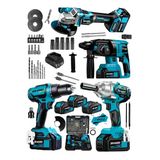 Dragro 21V 4X3 Pro 128 V 4'Lü Set Kırıcı Delici Somun Sıkma Taşlama Makinesi Matkap 3 Akülü