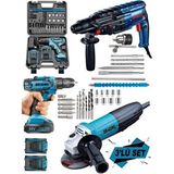 Dragro 3 Lü Set 3000 W Taşlama 4200 W Kırıcı Delici 58 V Şarjlı Matkap Teknik Performans - 3 Lü Set 3000 W Taşlama-4200 W Kırıcı Delici Hilti-58 V Setli Şarjlı Matkap