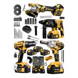 Dragro Alman 4x3 Pro 128 V 4'lü Set Kırıcı Delici Somun Sıkma Taşlama Makinesi Matkap 3 Akülü