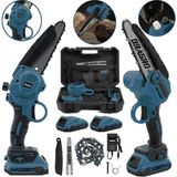 Dragro Alman 88 V 10 Ah Akülü Dal Kesme Budama Testere Makinesi Çift Akülü Çantali 20 cm Pala Pmp 8810 Mavi