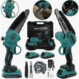 Dragro Alman 88 V 10 Ah Akülü Dal Kesme Budama Testere Makinesi Çift Akülü Çantali 20 cm Pala Pmp 8810 Yeşil
