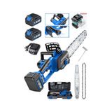 Dragro Alman DRG-21VF 3000 MAH M Dijital Gösterge Otomatik Yağlamalı Şarjlı Akülü Dal Kesme Budama Testere Makinesi Mavi