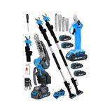 Dragro Alman DRG-598 Vf 20 Ah 2 Li Set 4 Akülü Çift Teleskop Şarjlı Ağaç Dal Kesme Budama Makası Testere M