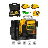 Dragro Alman Pro 360° 12 Köşe 45Metre Ölçüm 2 Akülü Lazer Hizalama Yeşil Çizgili Lazer Metre Çizgi Hizalama