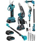 Dragro DRG-128mt Kırmızı Kömürsüz 21 V 3 Ah 2 Metre Teleskopik Uzatma Akülü Bağ Dal Budama Kesme Makası Makinesi